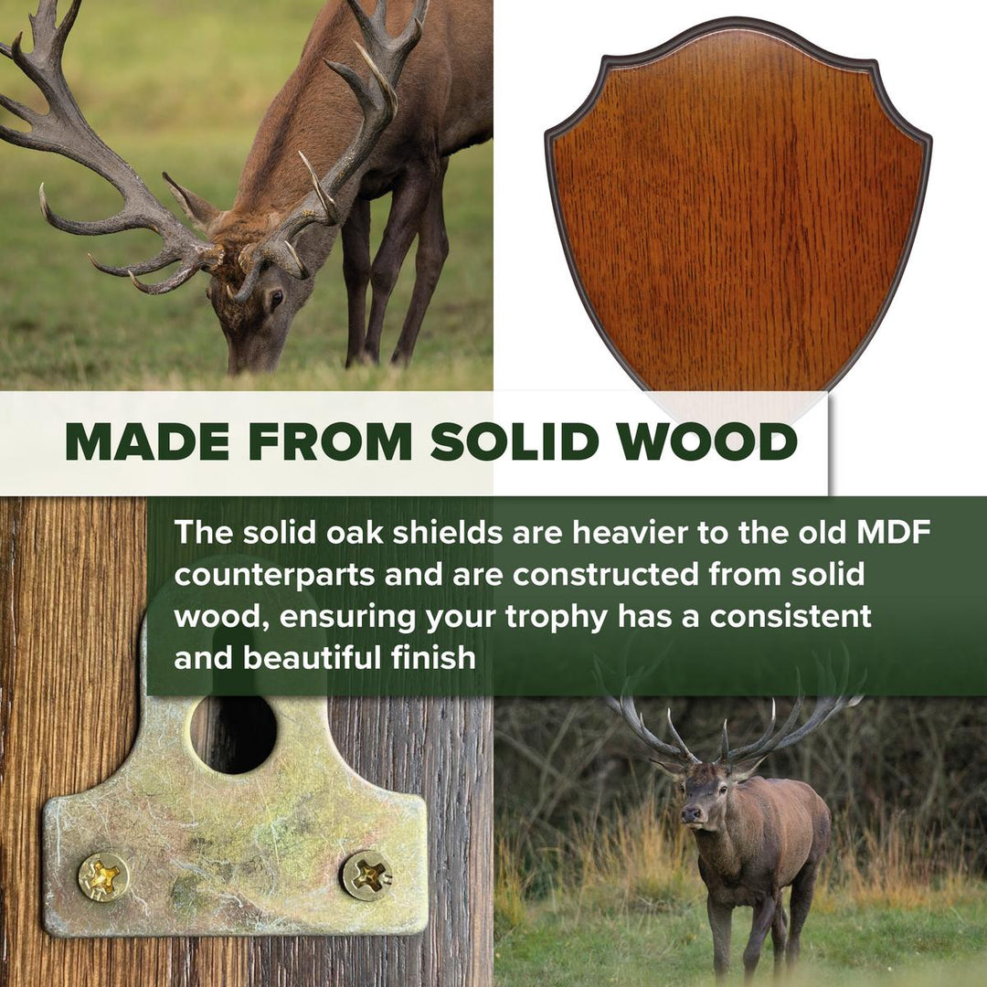 BushWear Solid Oak Antler Skull Cap Shield  9.75"x11.5"