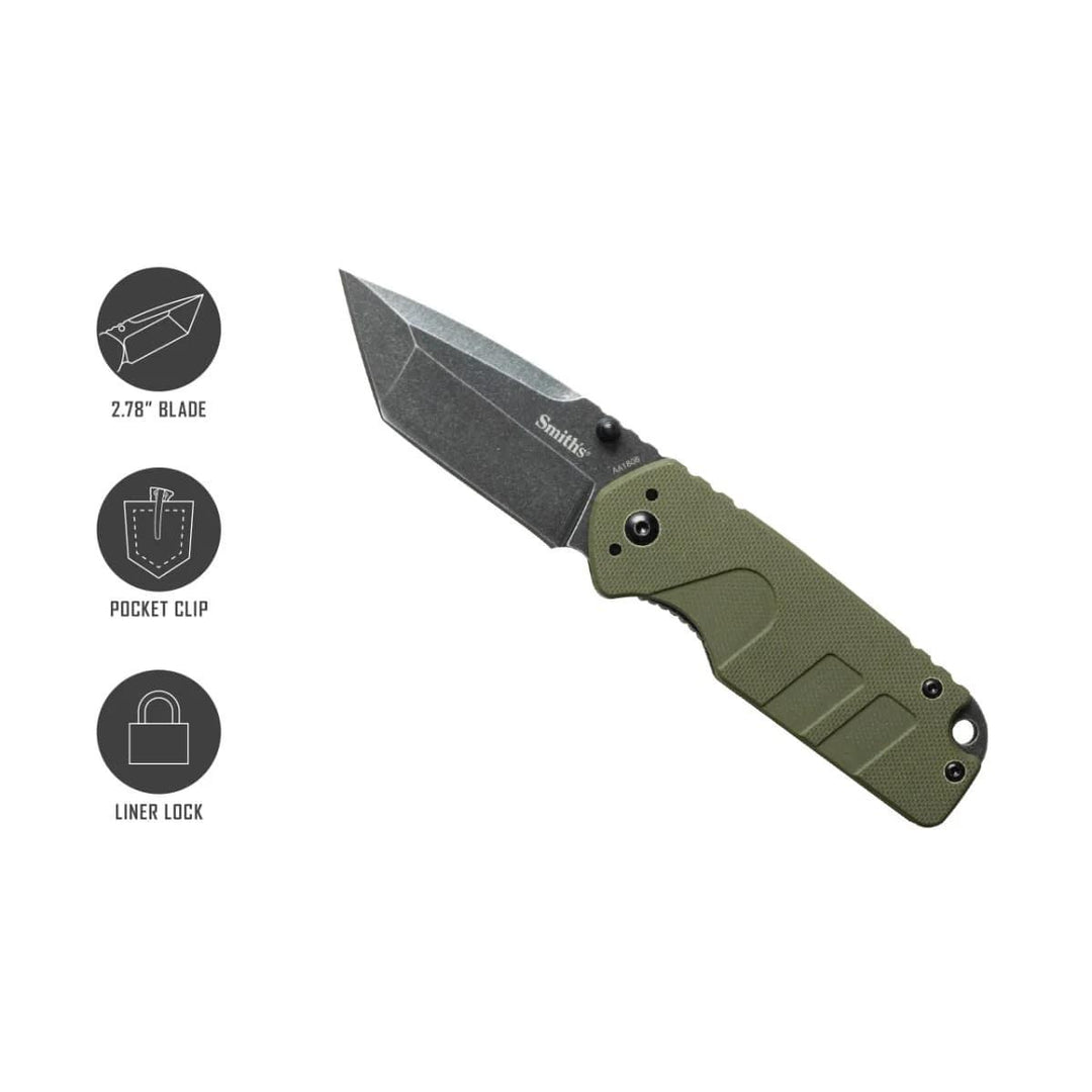 Smiths Black Stonewash Tanto Blade - OD Green