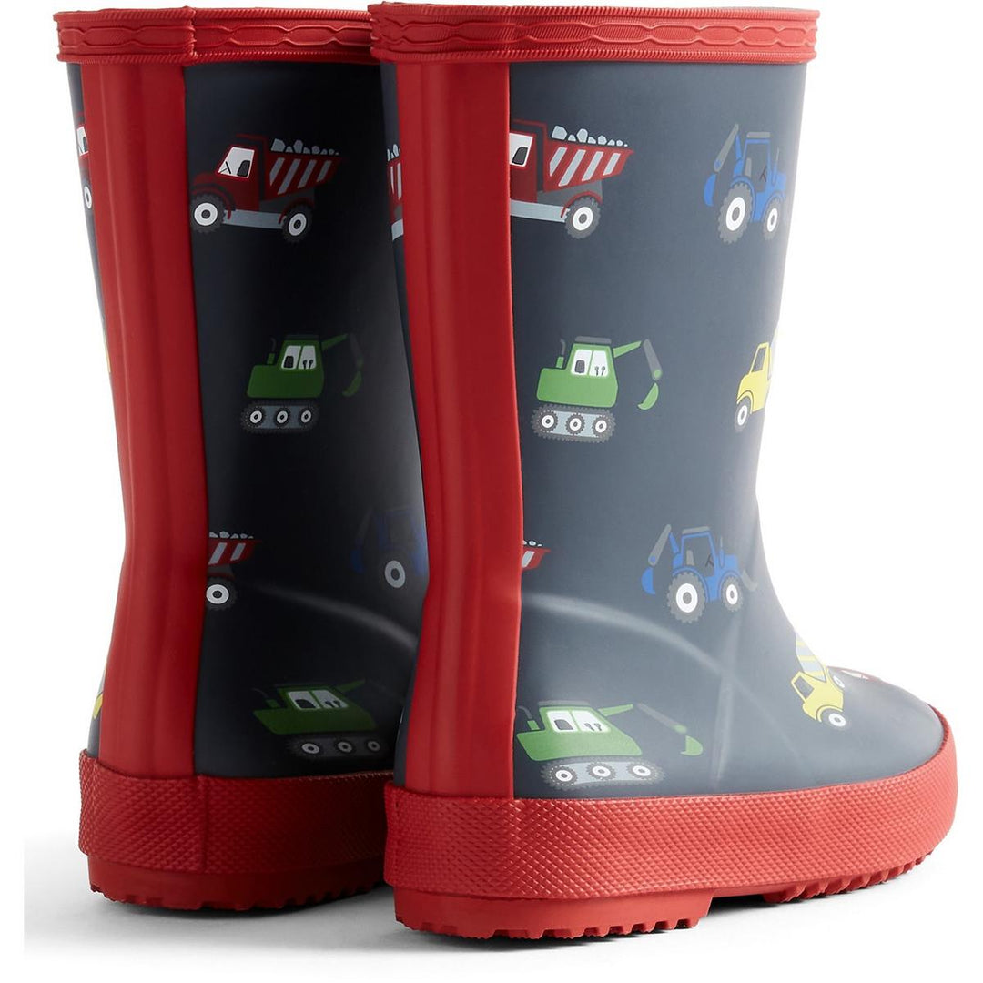 Hunter Kids First Construction Print Boot Hunter Navy/Milita – view 2