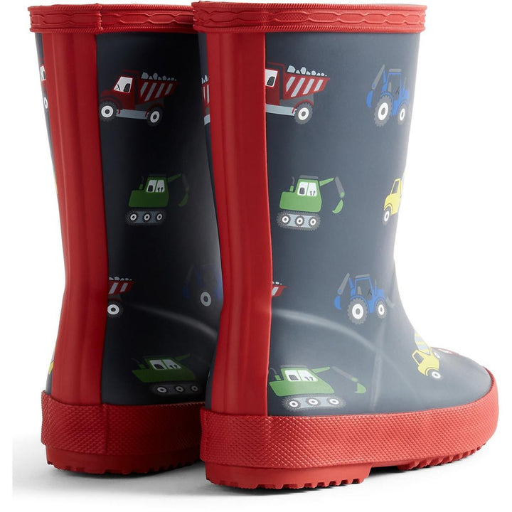 Hunter Kids First Construction Print Boot Hunter Navy/Milita – view 2