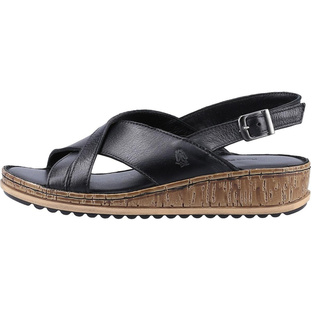 Hush Puppies Elena Cross Over Wedge Sandal Black