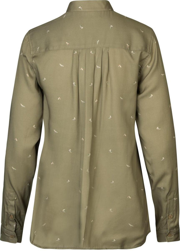 Harkila Abigail L/S shirt Women Dust green/Flying ducks