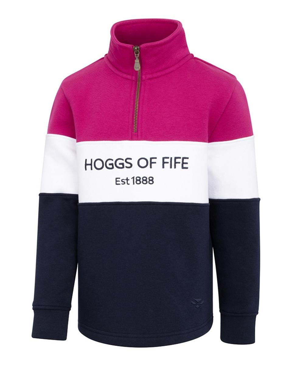 Hoggs of Fife Dumfries 1888 Junior 1/4 Zip Sweatshirt Berry/