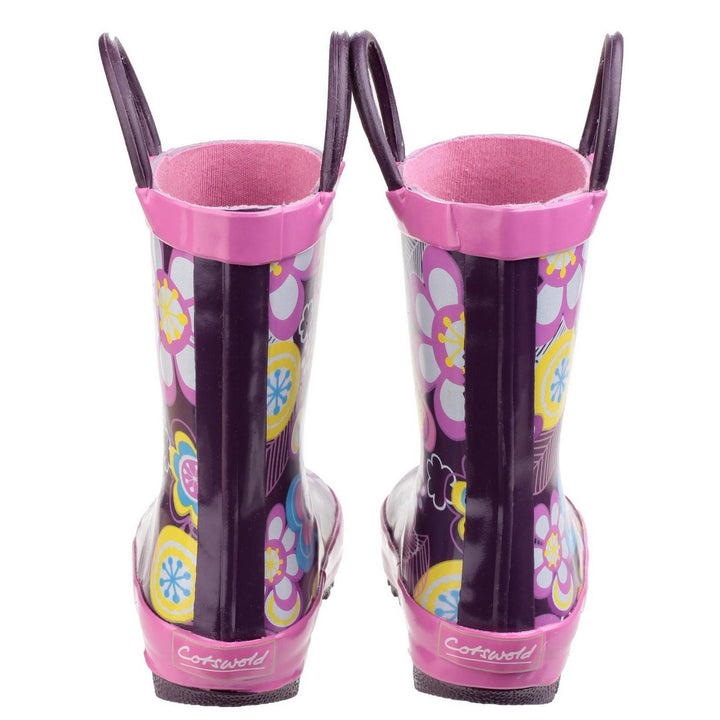 Cotswold Puddle Waterproof Pull On Boot Flower - Natural Rubber Exterior, Synthetic Comfortable Lining