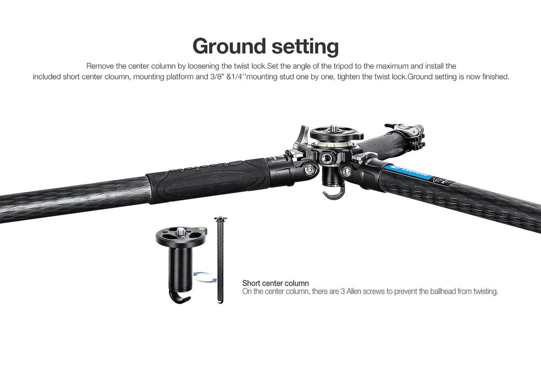 Leofoto Manba LV-323C Carbon Tripod with BV-10 Fluid Head