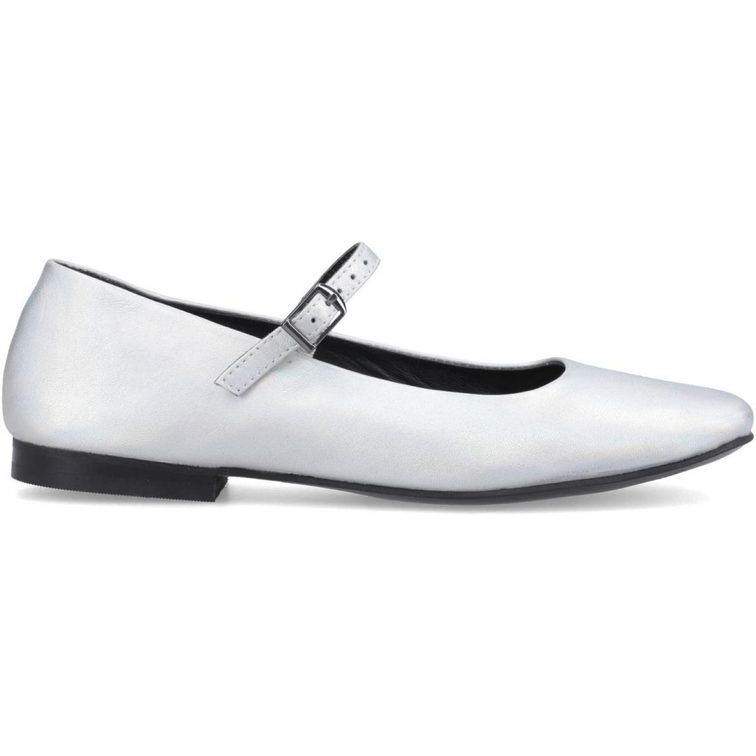 Pasha Leather Ballerina Silver