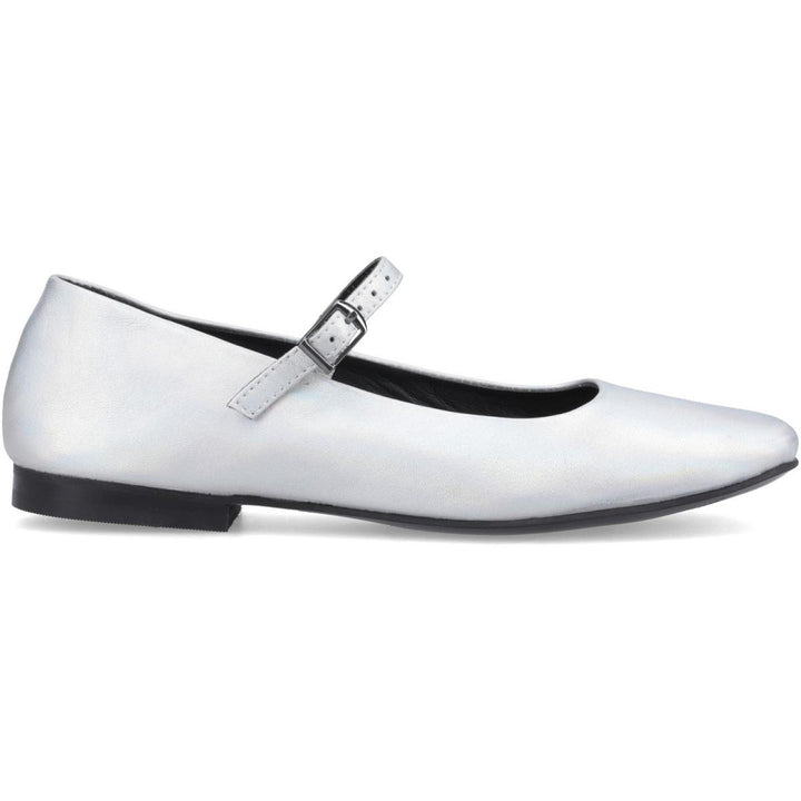 Pasha Leather Ballerina Silver