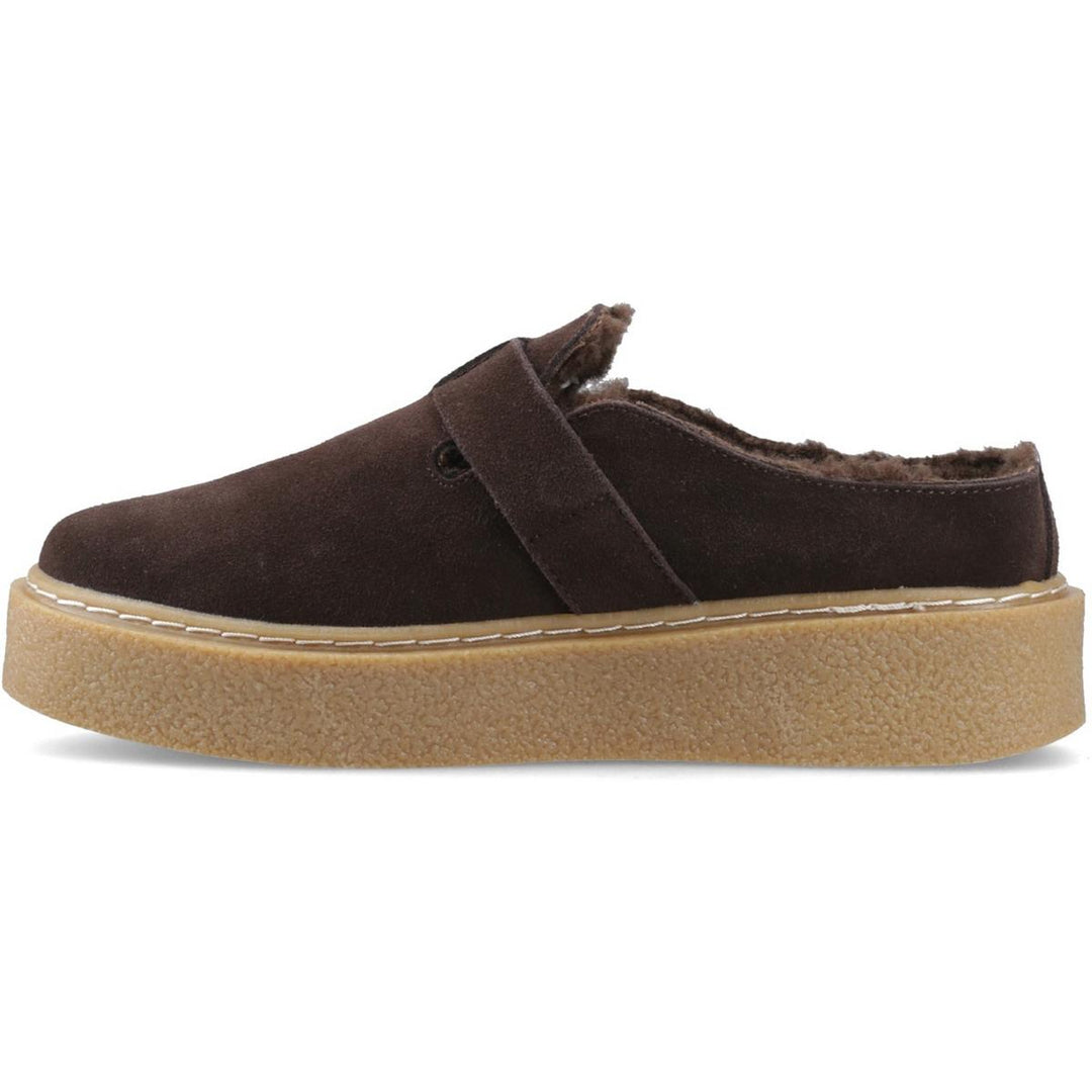 Hush Puppies Blanche Fur Mule Chocolate