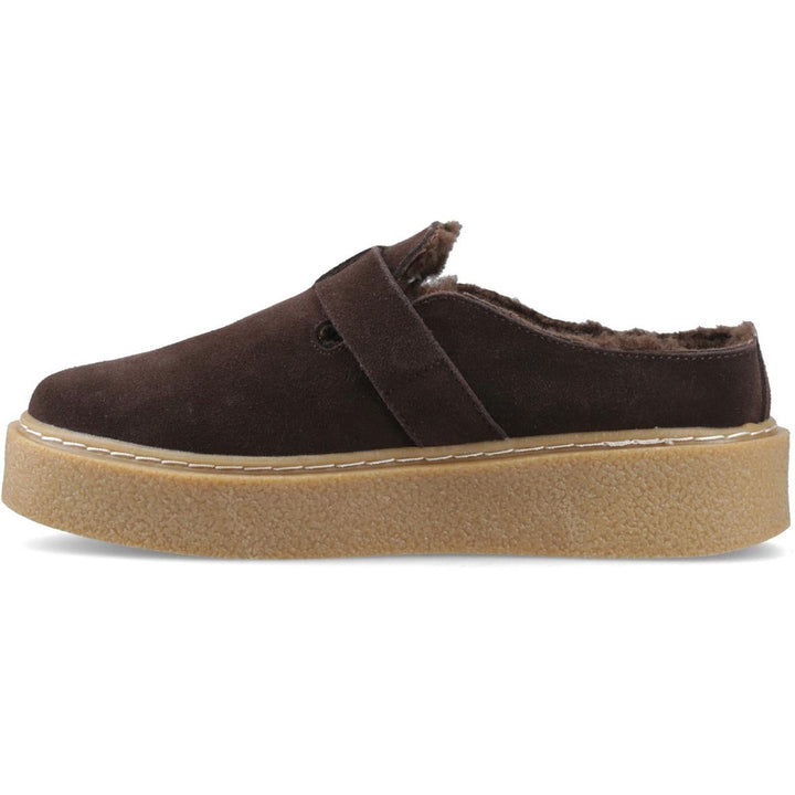 Hush Puppies Blanche Fur Mule Chocolate