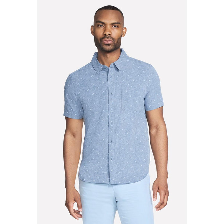 Skechers Performance GO WALK Air Printed Short Sleeve Shirt Denim