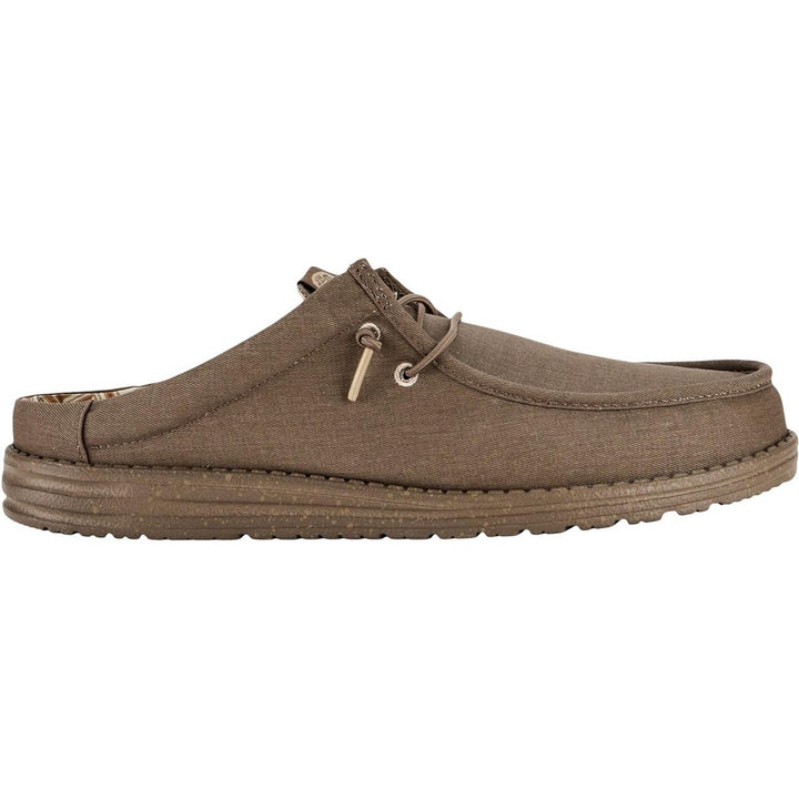 HEYDUDE Wally Slip Canvas Mule Walnut