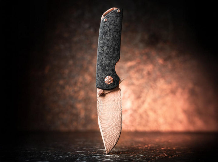 Böker M4 Sherman Damast Rose Gold Folding Knife