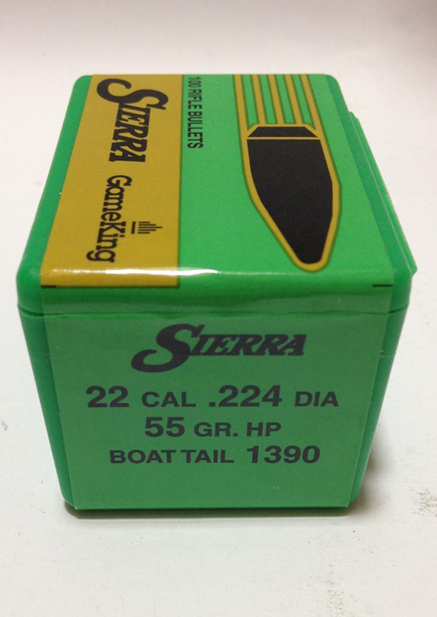 Sierra .22 (1390) 55gr Gameking HPBT (100pk) Heads