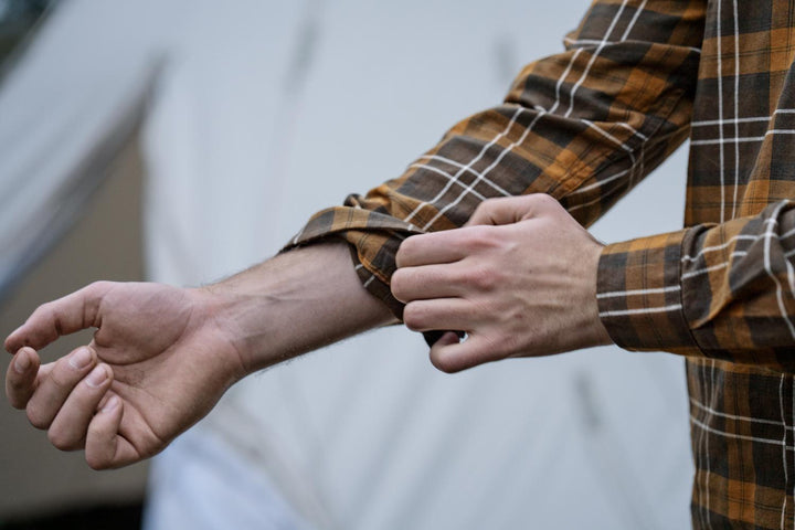 Glen Flannel Shirt Dark Brown/Camel Check – view 4