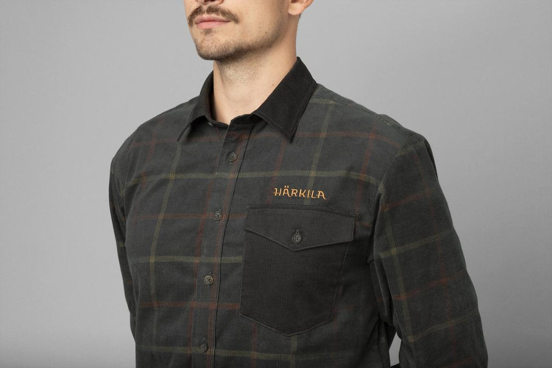 Harkila Kaldfjord corduroy check shirt Phantom