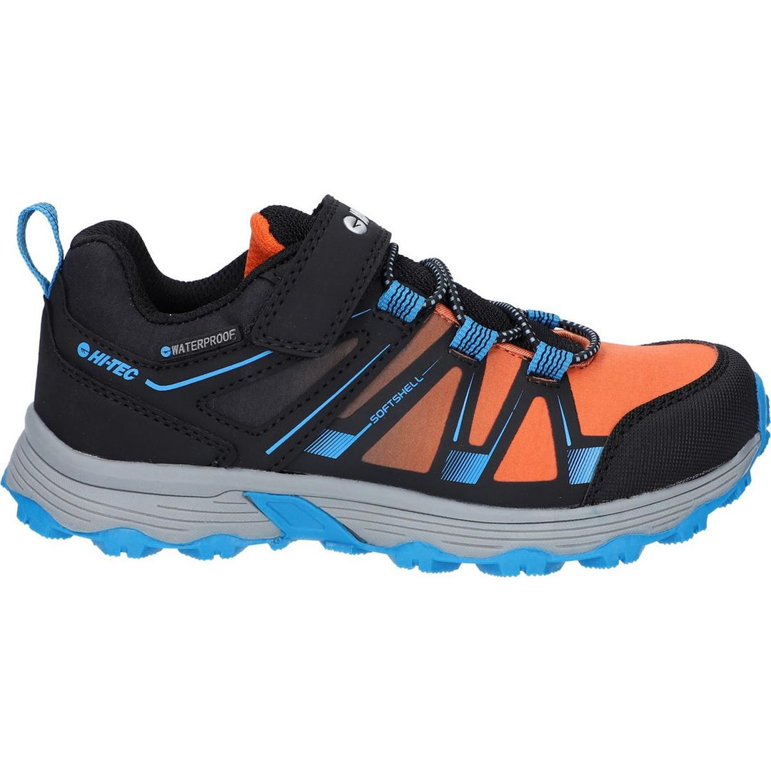 Hi-Tec SCRAPPY LOW WP JR Trail Shoe Black/Blue Danube/Flame