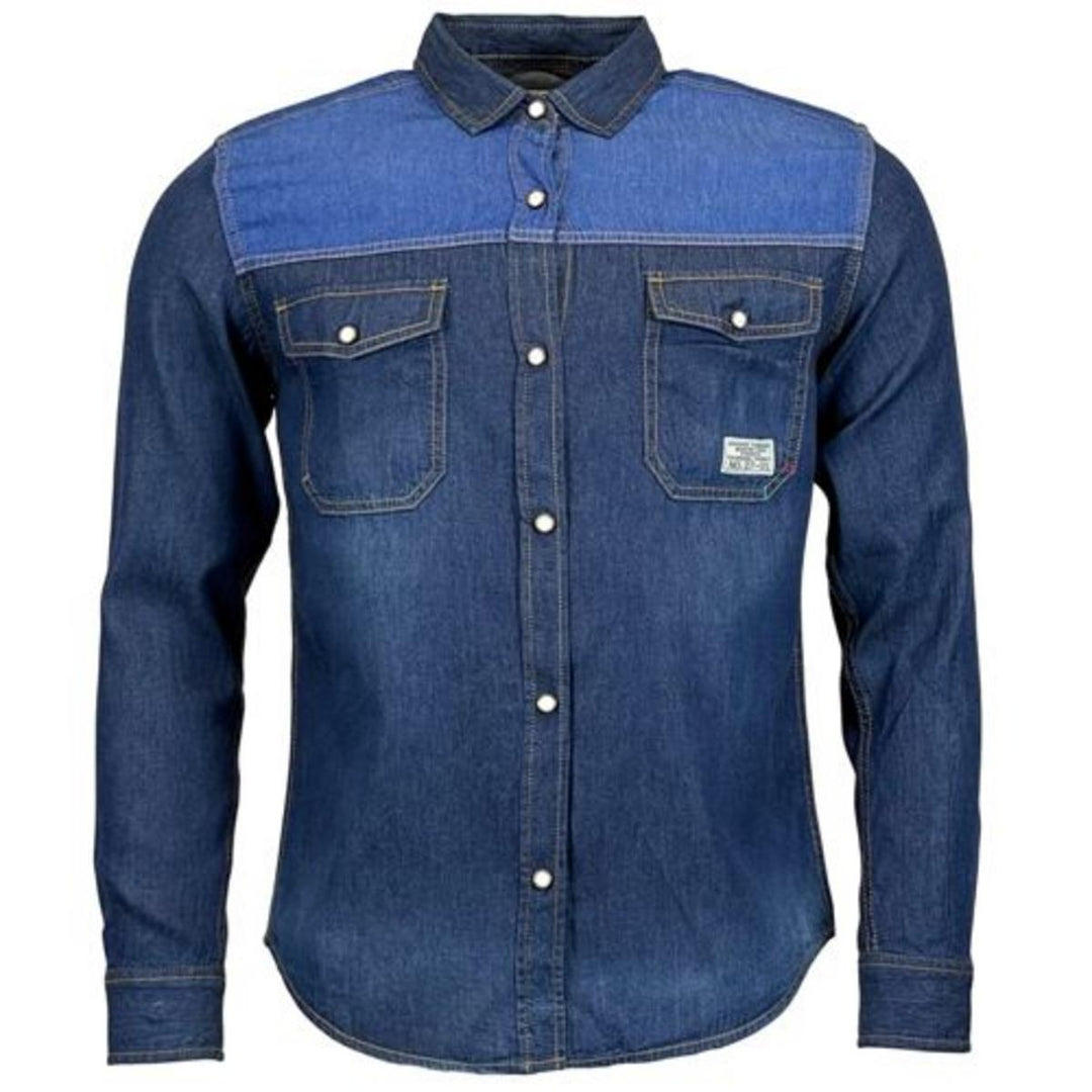ek Wholesale Mens Jack South Long Sleeved Contrast Denim Shi – view 2
