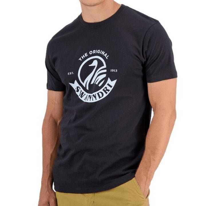 Swanndri Original Print T Shirt Steel/Red