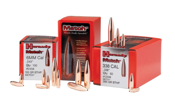 Hornady 22 Cal .224 52 gr BTHP Match with cannelure – view 3