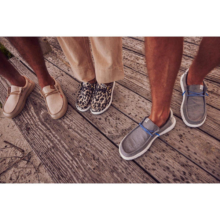 HEYDUDE Wally Coastline Jute Shoe Silver