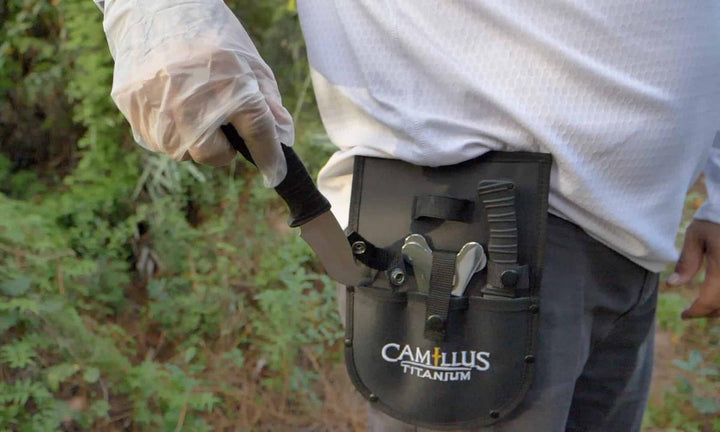 Camillus 5 Piece Essential Hunting Kit / Includes Fixed Blade Gut Hook, Caping Knife, Rip Spreader, Sheath & Gloves