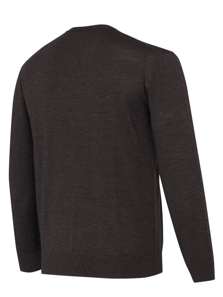 Beretta MERINO V-NECK SWEATER Brown Bark – view 3