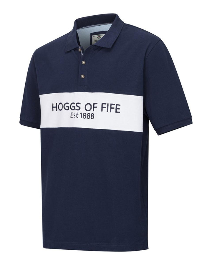 Hoggs of Fife Stewart Block Pique Polo Shirt - Navy