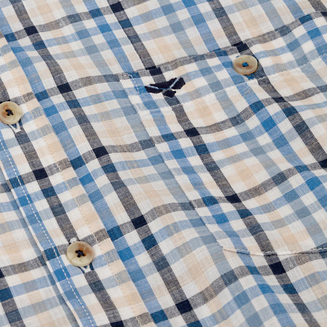 Hoggs of Fife ABERDOUR SS CHECK SHIRT  BLUE/CORN