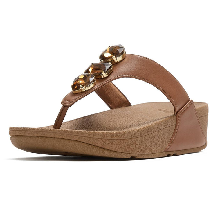 Fitflop Lulu Ultra-Jewel Toe-Post Sandals Deep Tan