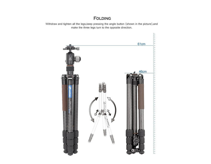 Leofoto Urban LX-284CT Carbon Tripod with XB-38 Ball Head