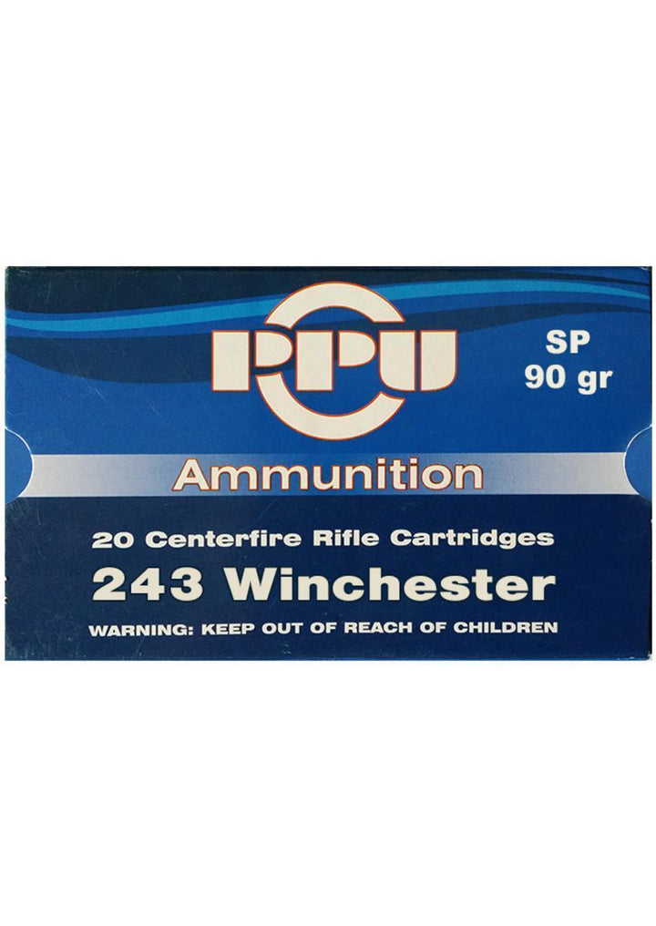 PPU Prvi Partizan .243 Win 90gr Soft Point Ammo, 20 Rounds