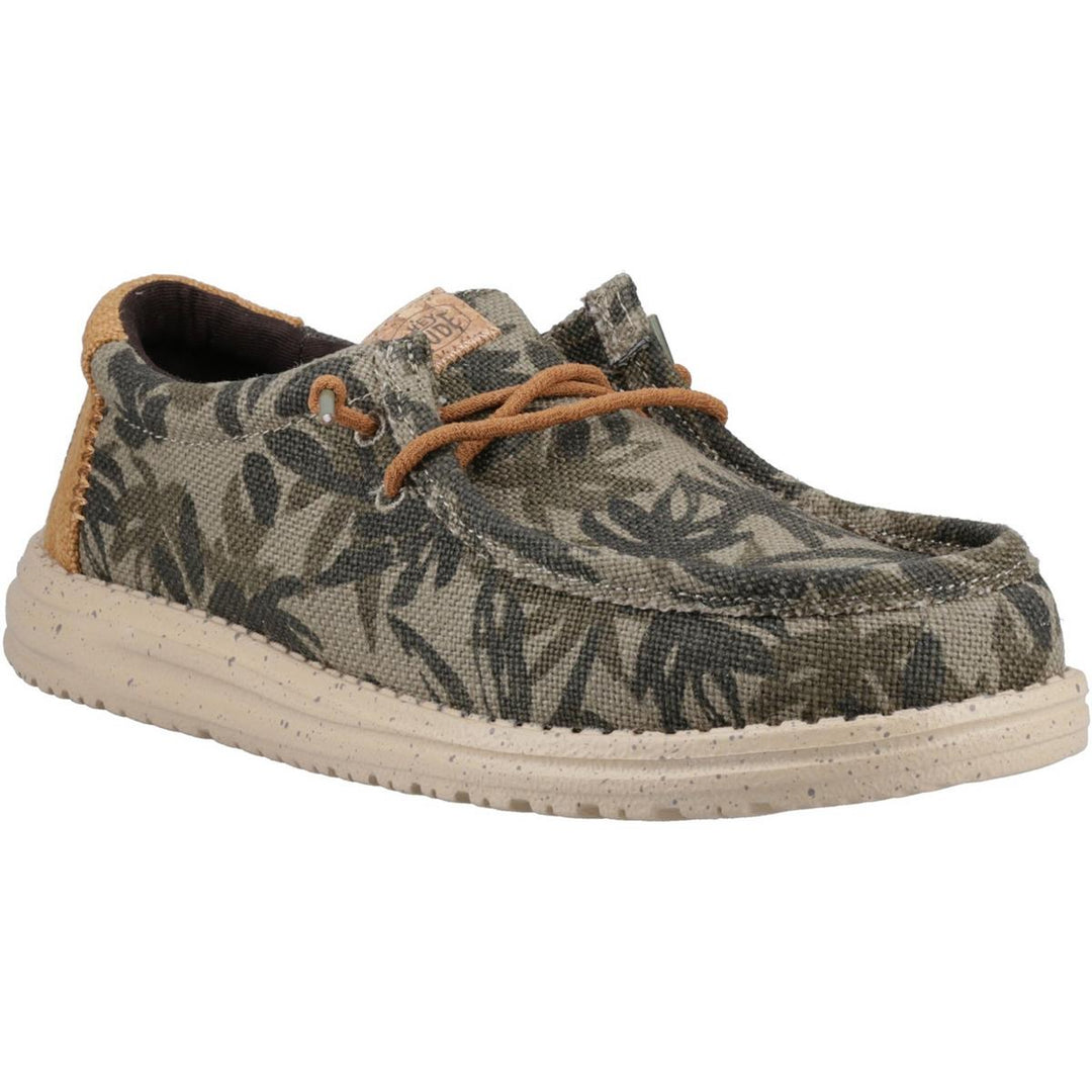 HEYDUDE Wally Palm Jute Shoes Burnt Olive/Ginger Brown