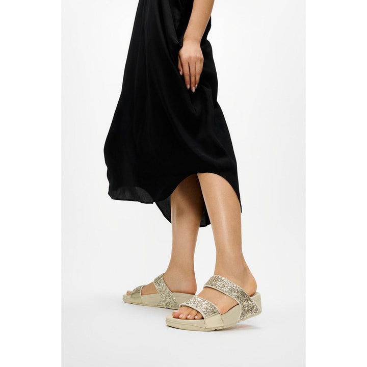 Fitflop Lulu 2 Bar Glitter Sandal Platino/Silver – view 6