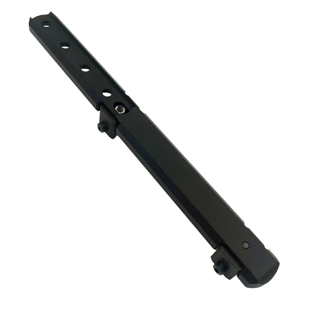 Nieload S&L mount for the InfiRay Ricco thermal, long black slotted bar with an integral clamp block, shown diagonally against white
