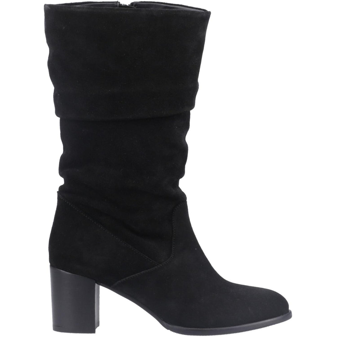 Cosima Ruched Boot Black Suede