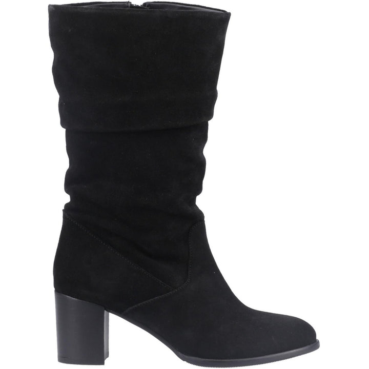 Cosima Ruched Boot Black Suede