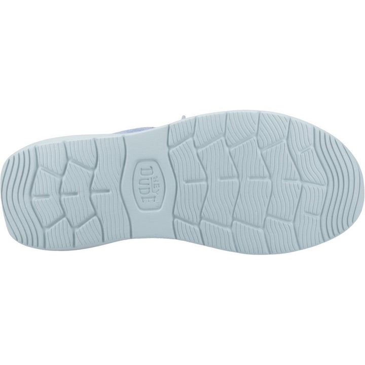 HEYDUDE Wendy COMF Suede Shoes Faded Denim/Cloud Blue