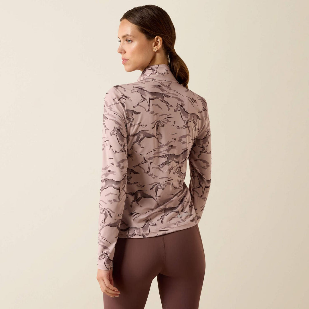 Ariat Ladies Lunaveil 1/2 Zip Long Sleeve Base Layer Spnx Frcprt – view 2