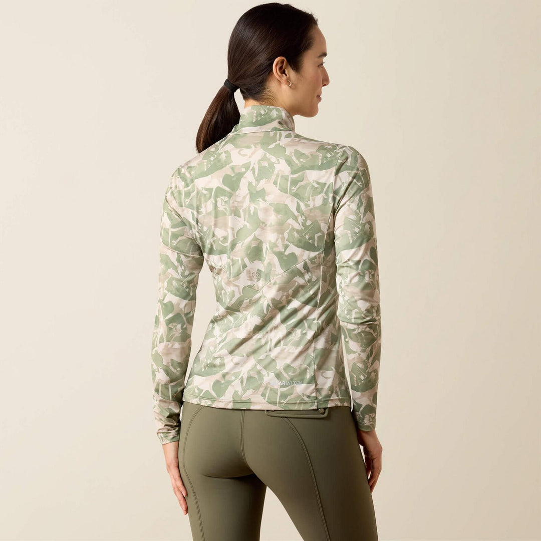 Ariat Ladies Lunaveil 1/2 Zip Long Sleeve Base Layer Olvcncd – view 2