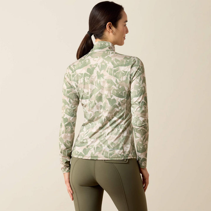 Ariat Ladies Lunaveil 1/2 Zip Long Sleeve Base Layer Olvcncd – view 2