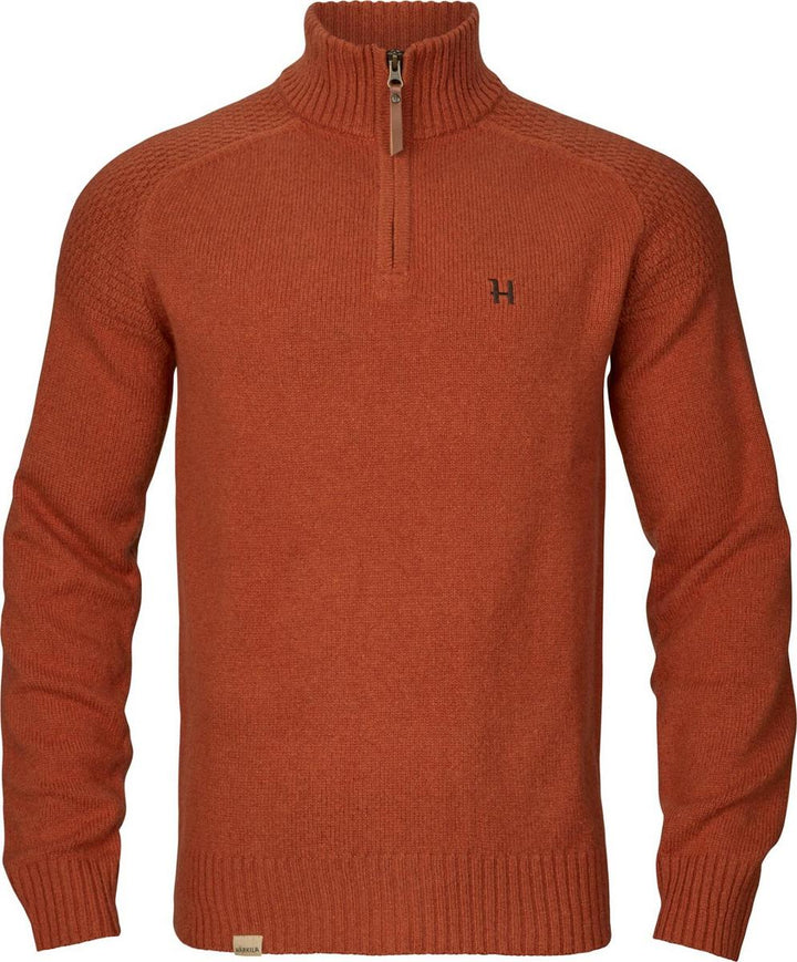 Harkila Vincent merino half zip pullover Bombay brown
