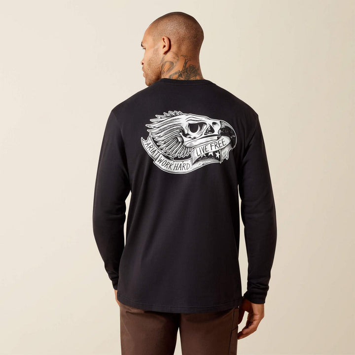 Ariat Mens Rebar Cotton String Eagl Skul Long Sleeve T-Shirt