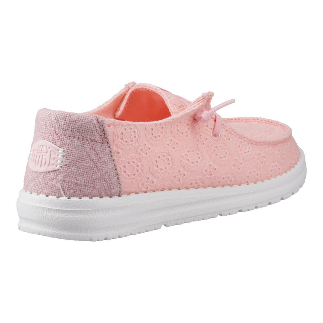 HEYDUDE Wendy Eyelet Lace Shoes Pale Pink