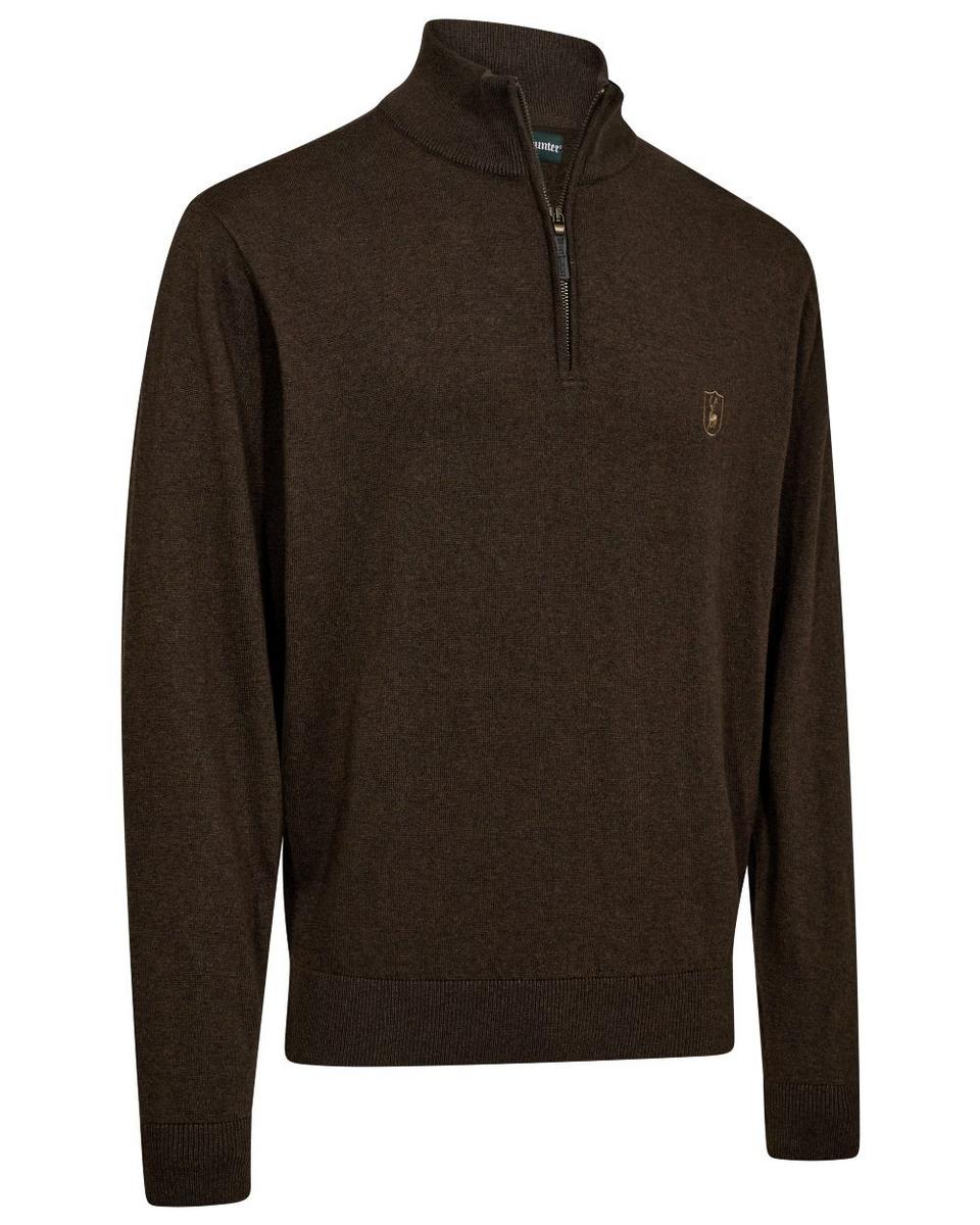 Deerhunter Harrington Half Zip Knit Brown Melange