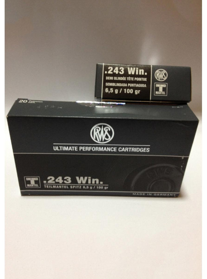 RWS .243 100gr SP (T Mantel) Ammo 20pk