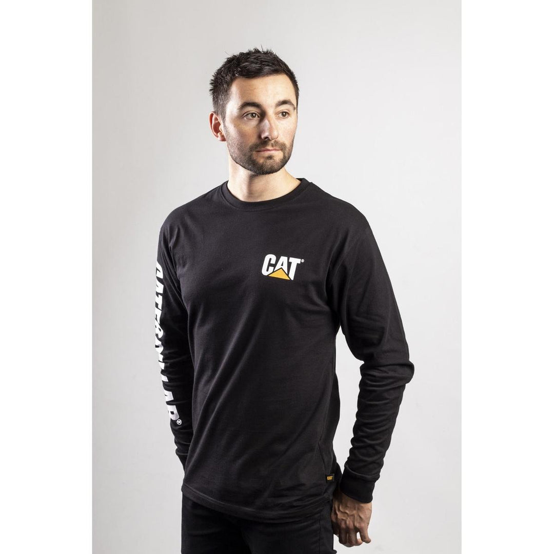 Caterpillar Trademark Banner Long Sleeve T-Shirt Black