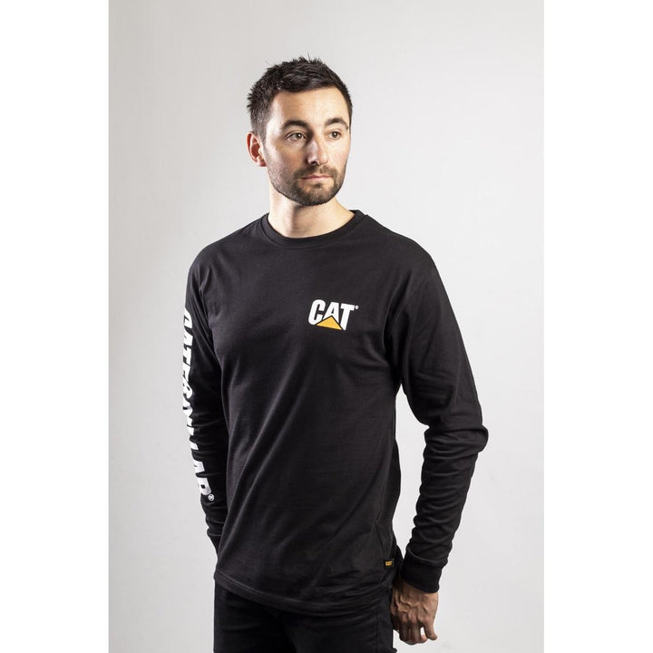 Caterpillar Trademark Banner Long Sleeve T-Shirt Black