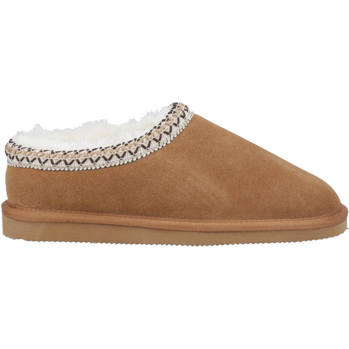 Cotswold Foxmoor Slippers Tan - With luxury sheepskin lining and suede uppers your toes will be surrounded by super soft warmth., Featuring embroidered upper detailing for that extra touch – view 3