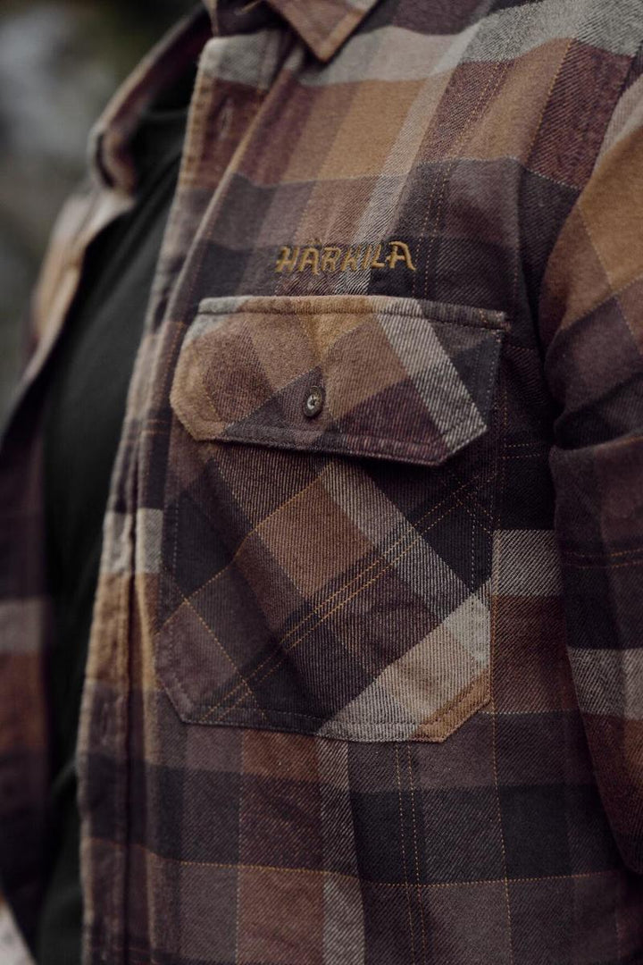 Harkila Asmund L/S shirt Rust brown check