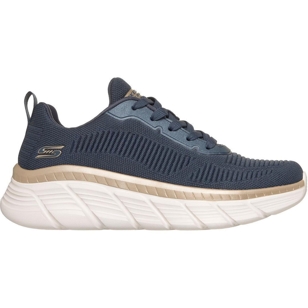 Bobs B Flex Hi Flying Trainers Navy/Gold Engineered Knit